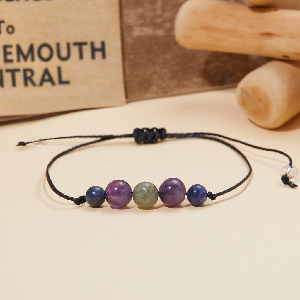 Naturstein Bunte Perlen Minimalistisches Armband Klassisch Herren Damen Buddha Schwarzes Lavastein Tigerauge Armband Yoga Meditation Schmuck