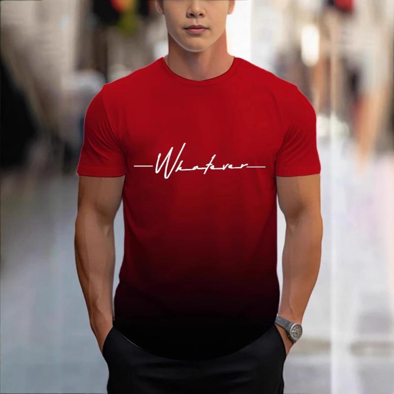 

Мужская спортивная футболка с градиентным крутым 3D цифровым принтом, быстросохнущая футболка с коротким рукавом для фитнеса XL