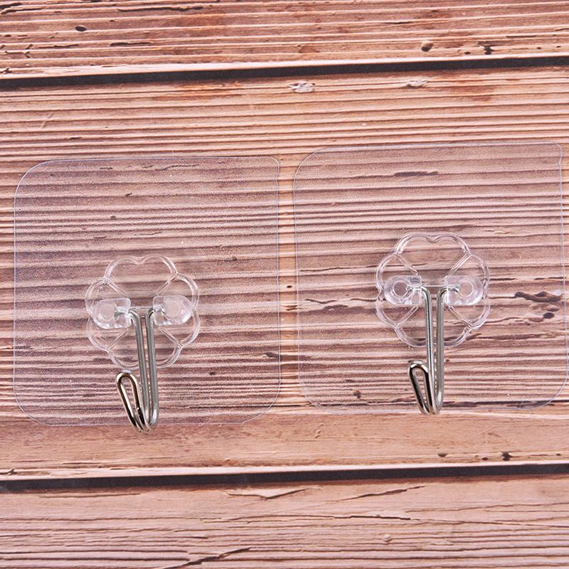 1X Useful Strong Clear Suction Cup Sucker Wall Hooks Hanger For Kitchen Bathroom