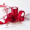 Burgundy Satin Ribbon: Chinese Red Polyester, 0.3-8cm for Festive Wedding Room Decorations