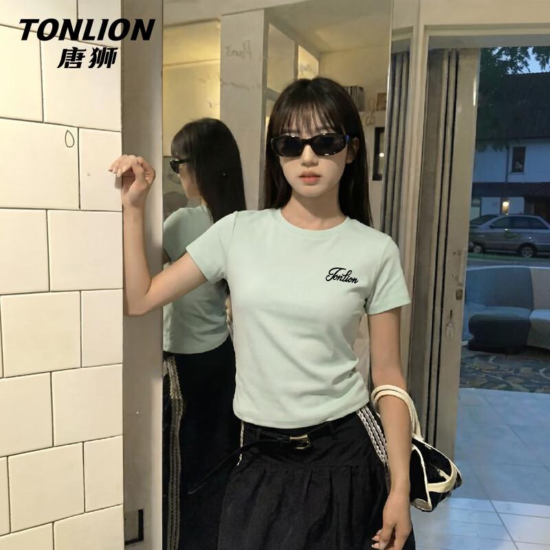 TonLion Women's Slim-Fit Letter Graphic Short Sleeve T-Shirt