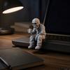 3D Printed Sitting Skeleton Statue with Coffee Cup, Drinking Coffee Skull Figurine, Compact Desktop Decoration for Office Study Room Ornaments