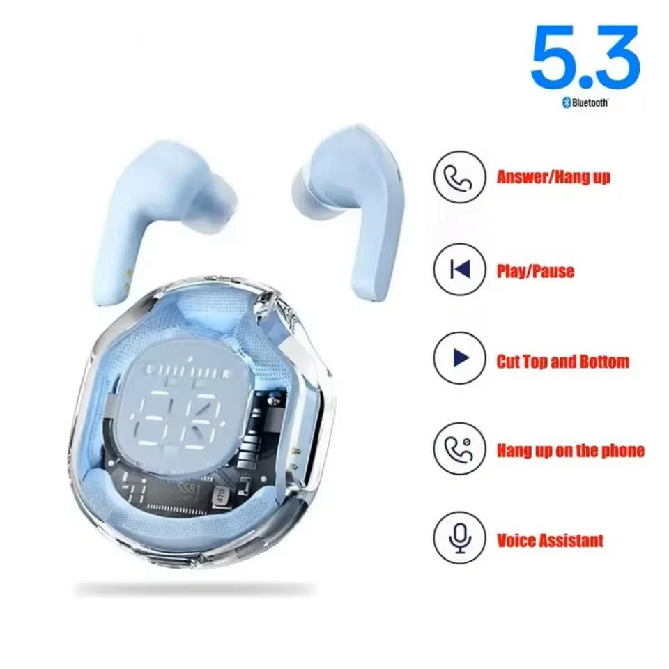 T8 PRO Tws Bluetooth Earbuds Transparent with LED Digital Display Wireless In-Ear Earphone For Xiaomi Huawei iPhone Headphone