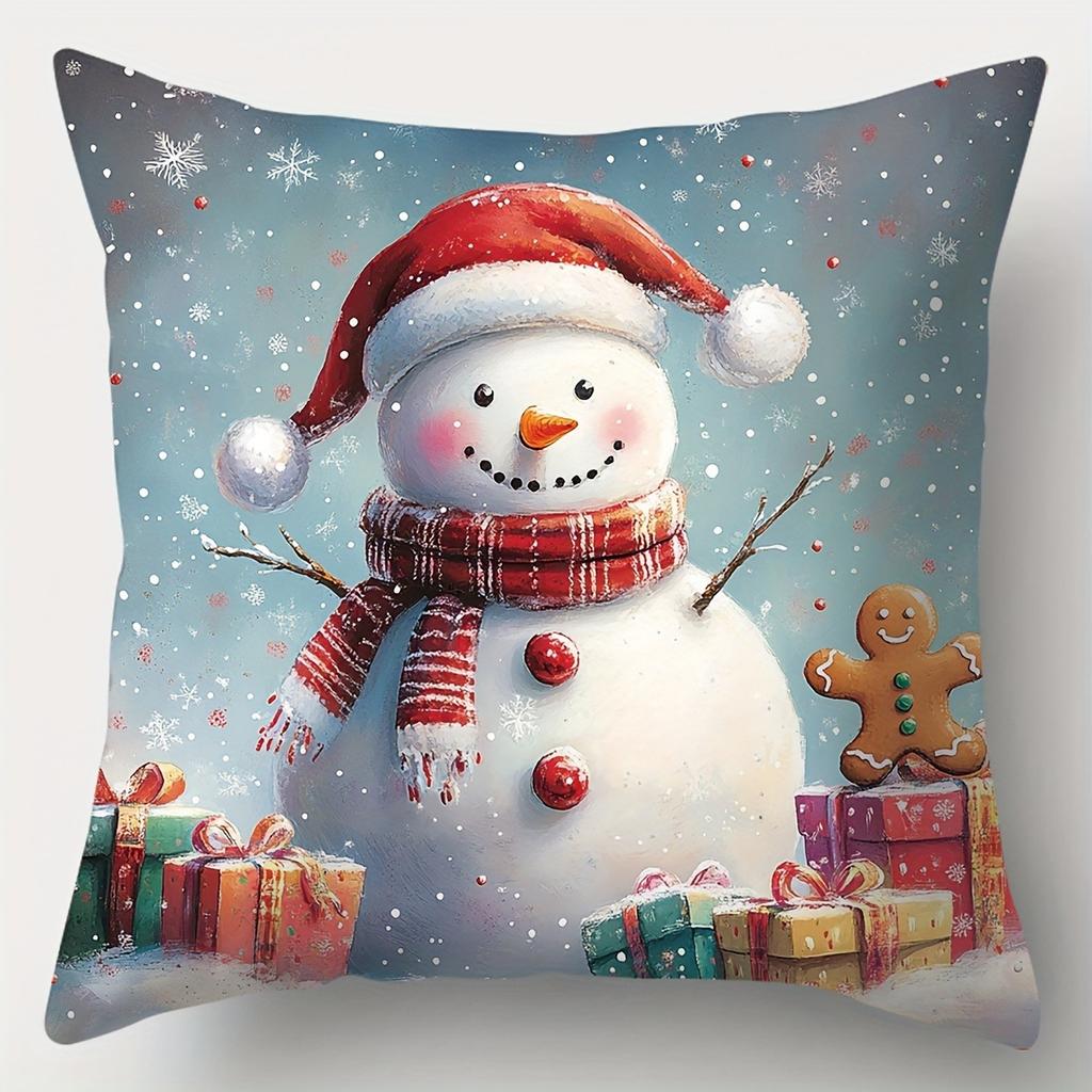 Wohndekoration Weihnachten Festliche Drucke Kissenbezüge Muster Kissenbezug Geeignet für Sofa Schlafzimmer Auto Kissenbezug