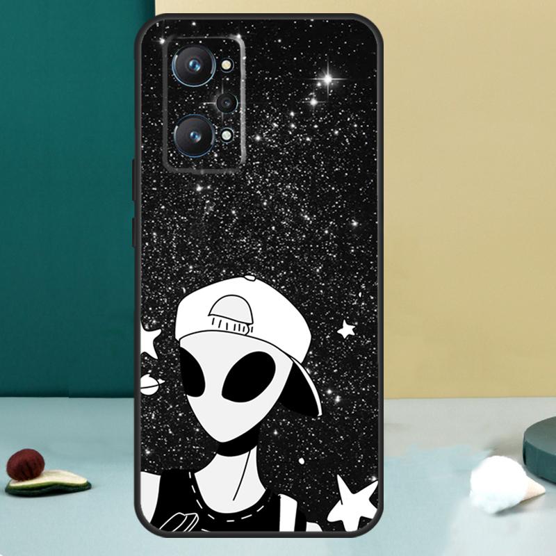Aesthetics Cute Cartoon Alien For Realme 13 12 10 11 14 Pro Plus GT 6 5 6T GT7 Pro C55 C53 C51 C21Y C25S C75 C67 C61 Case
