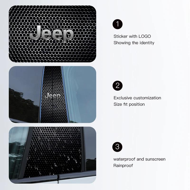 CTOISH1 Car Door Anti-Collision Protective Stickers 2-Pack Scratch Guard Pad for Jeep Grand Cherokee Wrangler JK Gladiator