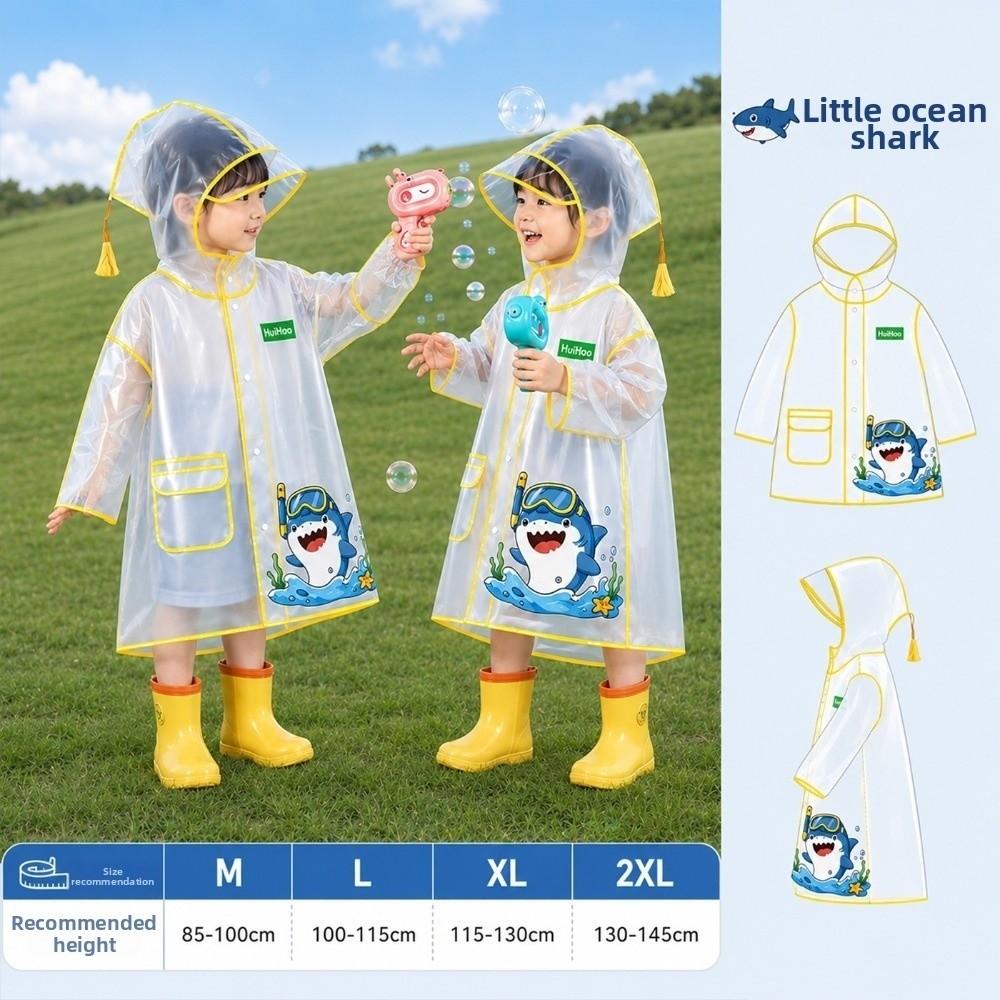 Waterproof Children Rain Poncho EVA Student Rainwear Cute Rain Coat Jacket  Outdoor Use