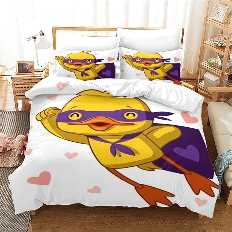 Yellow Duck Bedding Set Single Twin Full Queen King Size Little Duck Bed Set Aldult Boys Bedroom Duvet cover Sets 3D Print