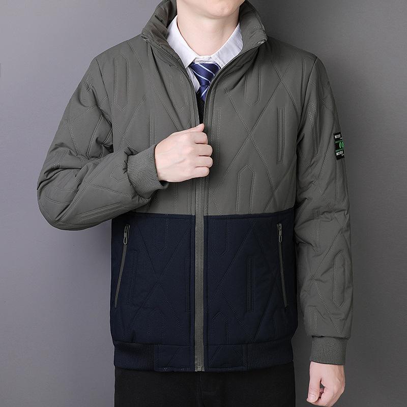 Lamb wool cotton-padded clothes stand-up collar cotton-padded clothes for men and women, new velvet cotton-padded clothes for men in winter, casual 