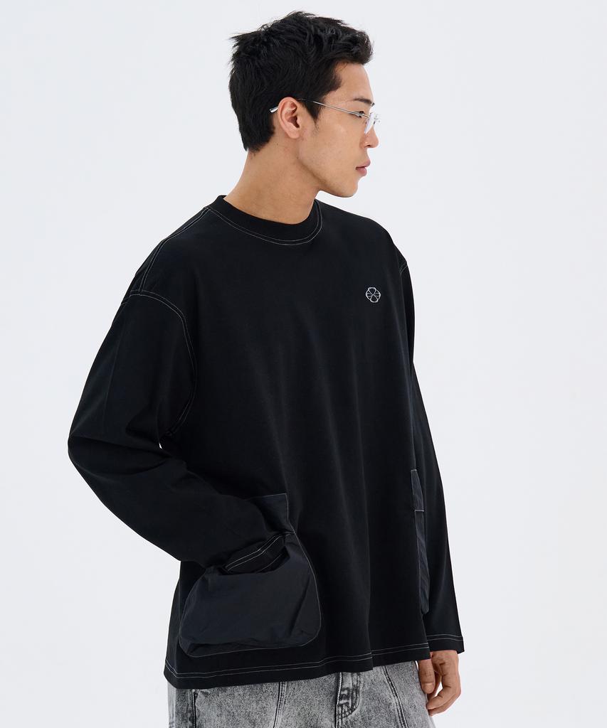 Nontai Woven Pocket L/S T-Shirts (Black)