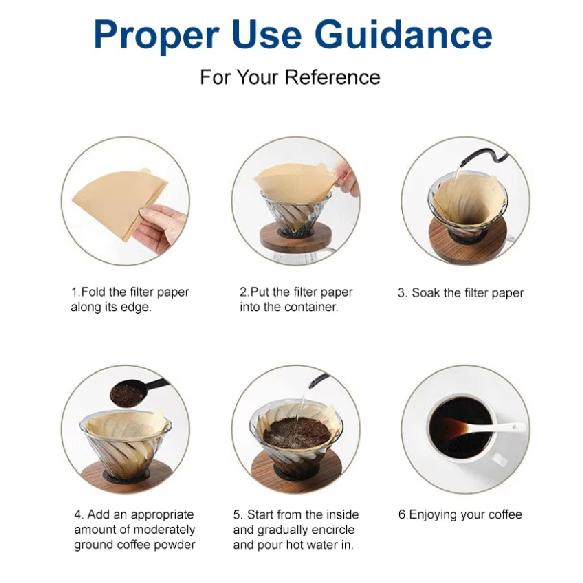 Coffee Filter Paper Disposable Cone Coffee Paper Filters Replacement Coffee Maker Durable And Eco-Friendly Kitchen Cafe Tools 3