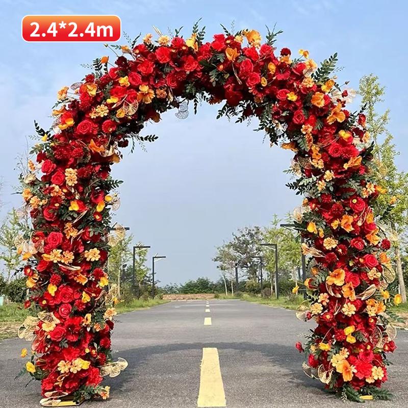 Деревенская уличная цветочная арка для украшения свадебной дорожки