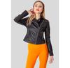 Perso Faux Leather Jacket with Zipper