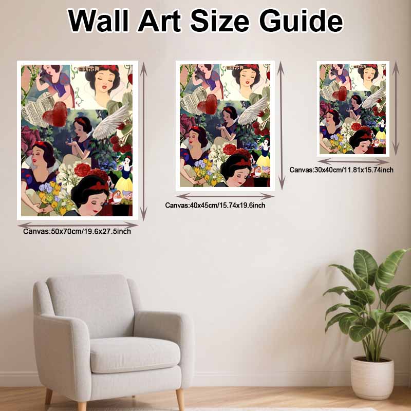 Disney Diamond Painting Kit, 5D Snow White Wall Decoration Art Gift for Living Room, Bedroom, Study Room, Etc.