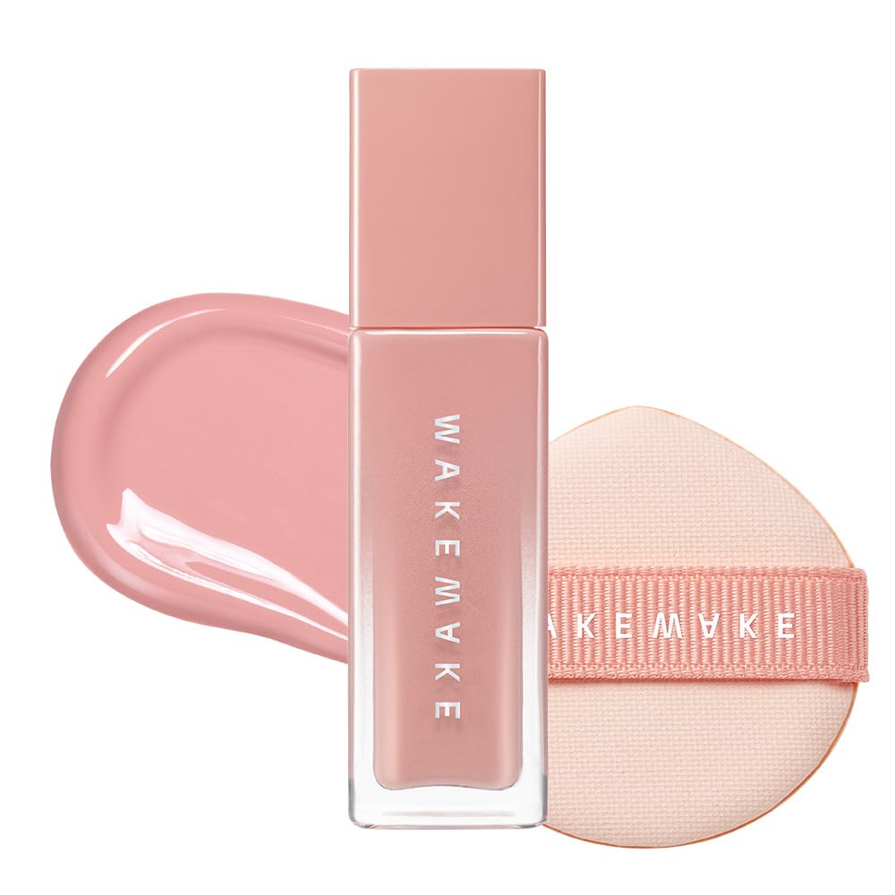 

wakemake Жидкие румяна Sheer Glow Morning Корейские Жидкие Пальчиковые Пуховки в комплекте 02, Балет, Сияющие, Румяна с естественным финишем, Косметика, Румяна,