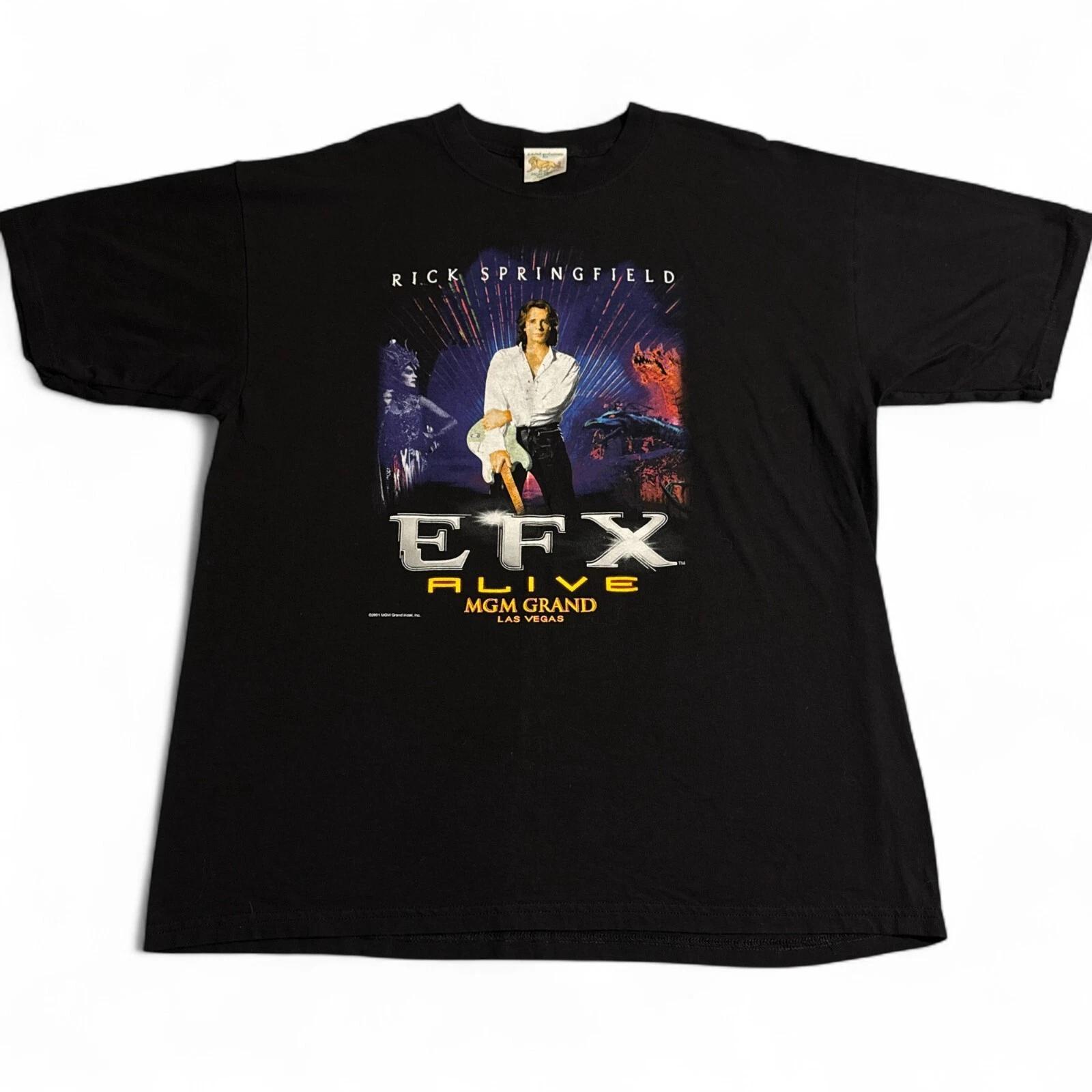 

Vintage Y2K Rick Springfield MGM Grand Tee Shirt Adult Size XL Alive Concert S