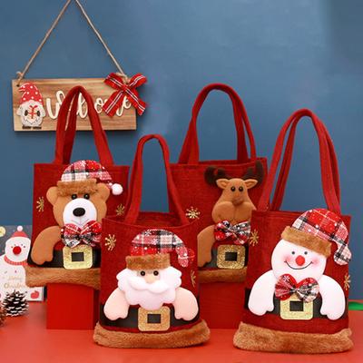 Christmas Handbag Cartoon Santa Claus Snowman Elk Gift Bag Large Capacity Great