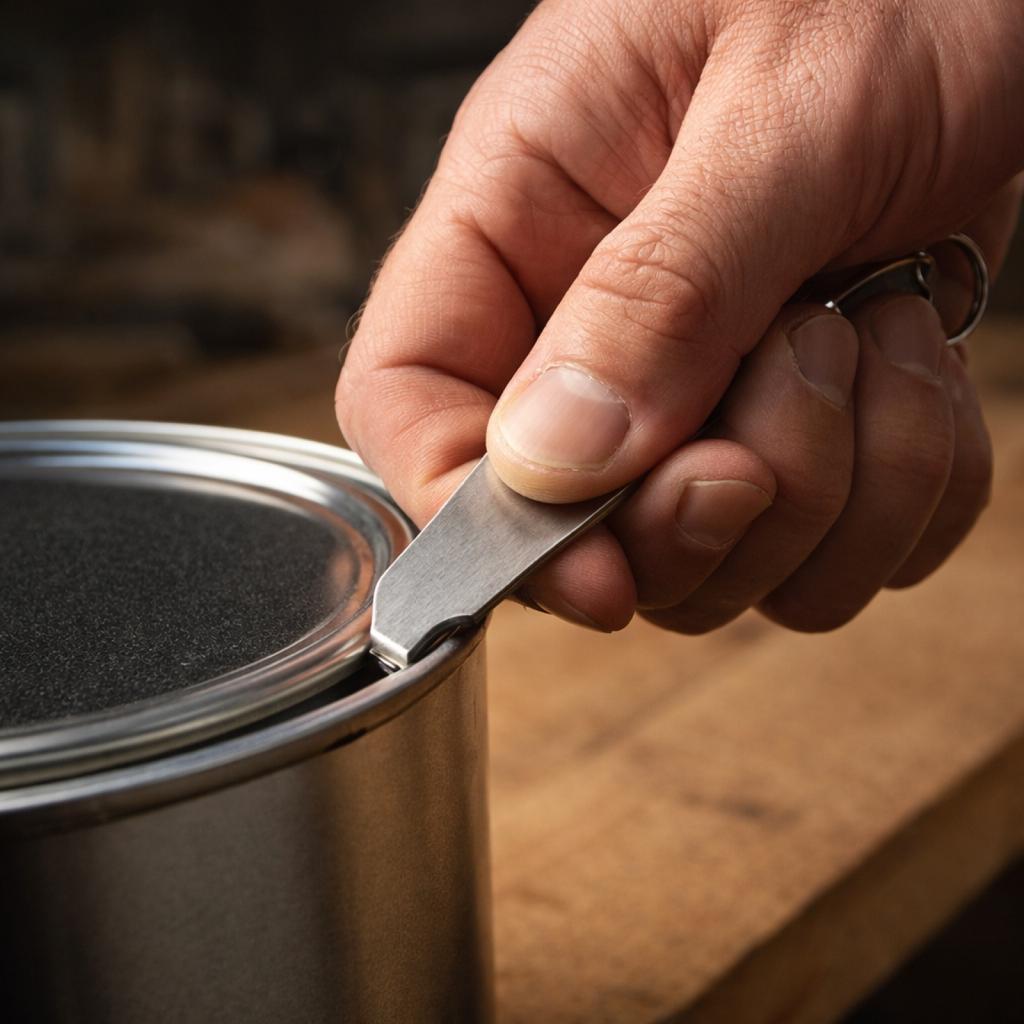Stainless Steel Paint Can Opener with Keyring for Opening Oil Paint Buckets Milk Powder Containers and Metal Paint Drums Durable and Portable Tool