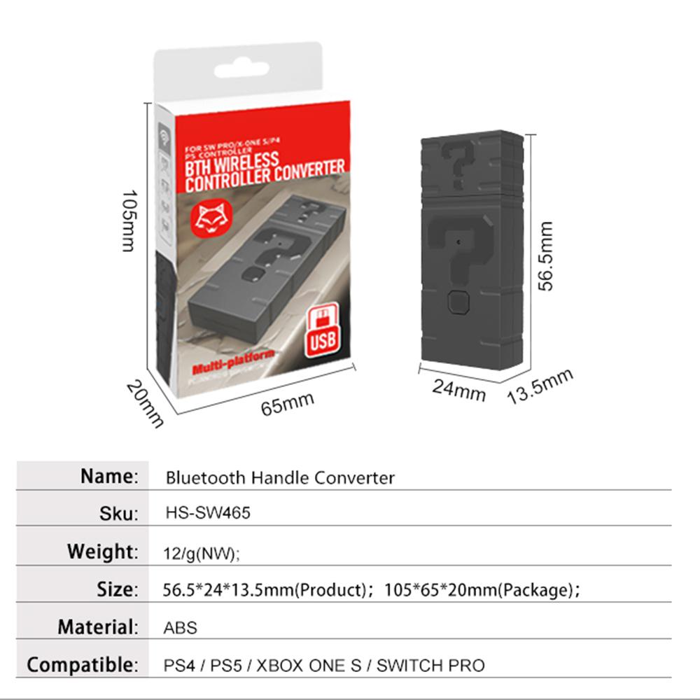 TOPWOLF HS-SW465 For Sony PS5/PS4/Xbox One/Switch Gaming USB Transmitter for Connecting Bluetooth-compatible