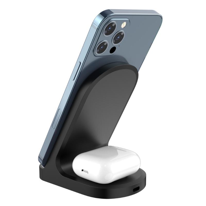 Charging Stand Station for Phone 16 15 14 Wireless Charging Dock Protable 15W Fast Charging Holder for Phone Earphone