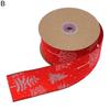 5cm Christmas Ribbon Wired Clear Print DIY Thicker Anti-fade Gift Packing Tear-resistant Large Bowknot Making Xmas Tree Ribbon for Festival