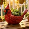 Cardinal Bird Succulent Planter,Red Resin Cardinal Flower Pot Decorative Indoor Outdoor Plant Pot for Succulents,Cute Animal Plant Pot Garden Desk