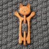 Umbrella Dancing Piggy Wooden Brooch Bunny Kitty Scarf Buckle Cute Animal Sweater Pin  Sweater