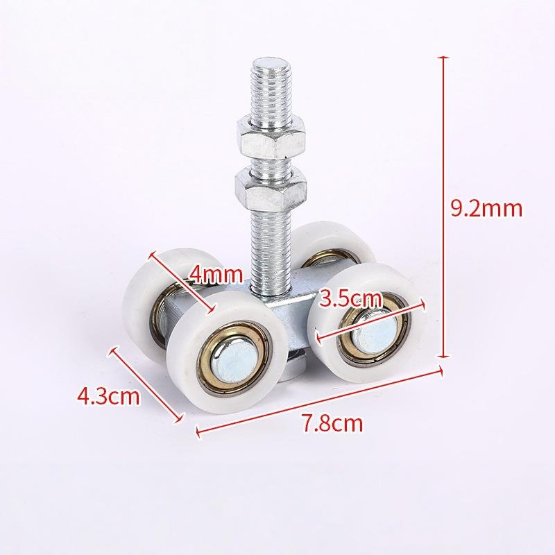 1Pcs Sliding Door Square Mouth Silent Hang Rail Bearing Wheel Iron Pulley M12*90 Industrial Steel Tile Roller Wheel