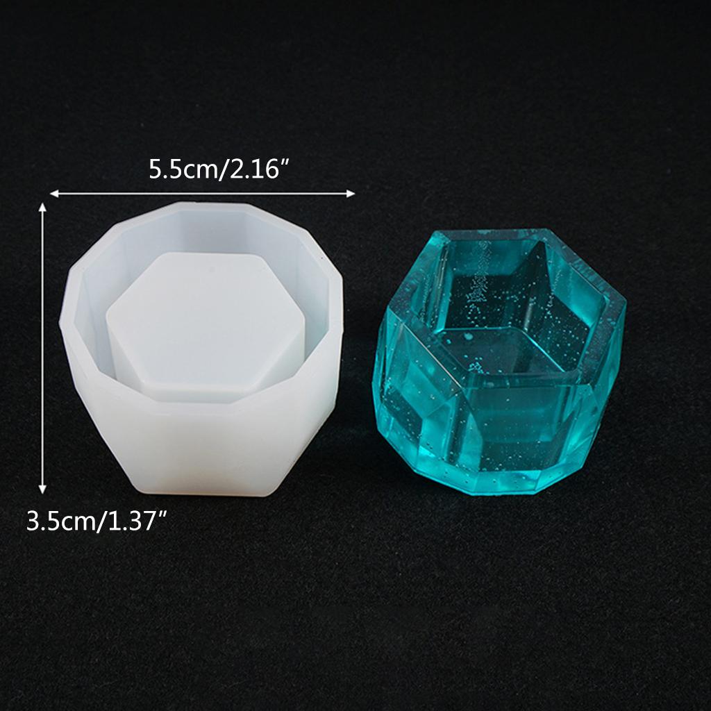 3 Pcs Handmade Round Bowl Hexagon Cup Dishes Resin Mold Fruit Tray Plate Jewelry Box Casting Mold UV Crystal Epoxy Molds