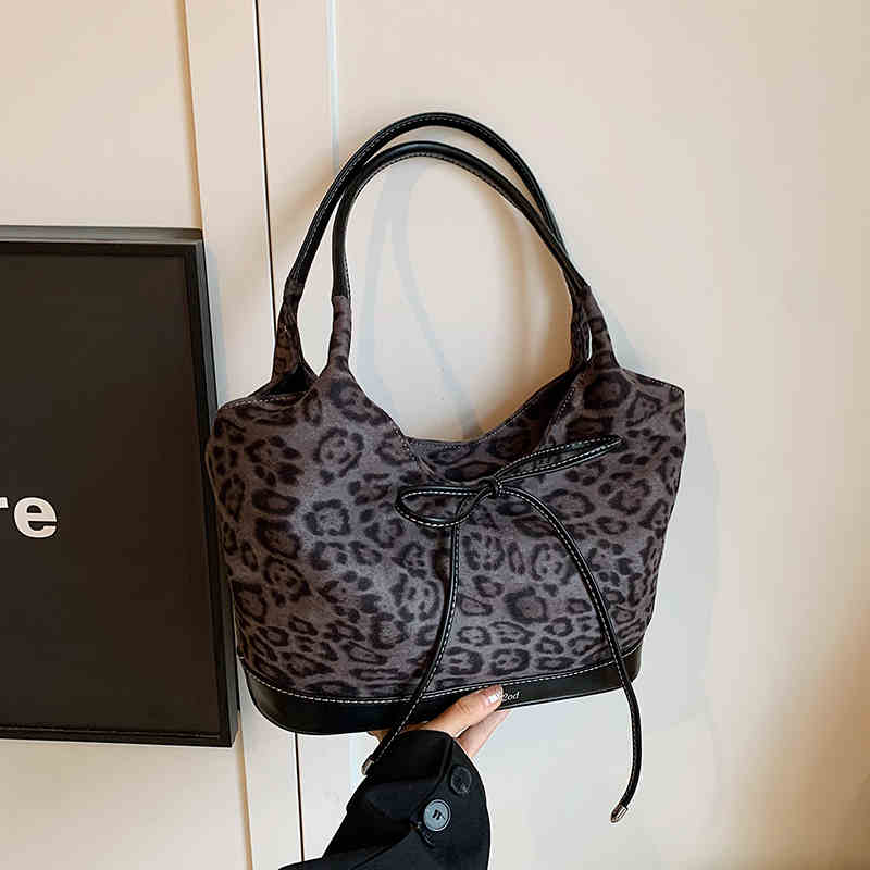 Genți de umăr pentru femei, de epocă, leopard, pentru subsuoară, versatile, de mare capacitate, genți de toamnă pentru femei