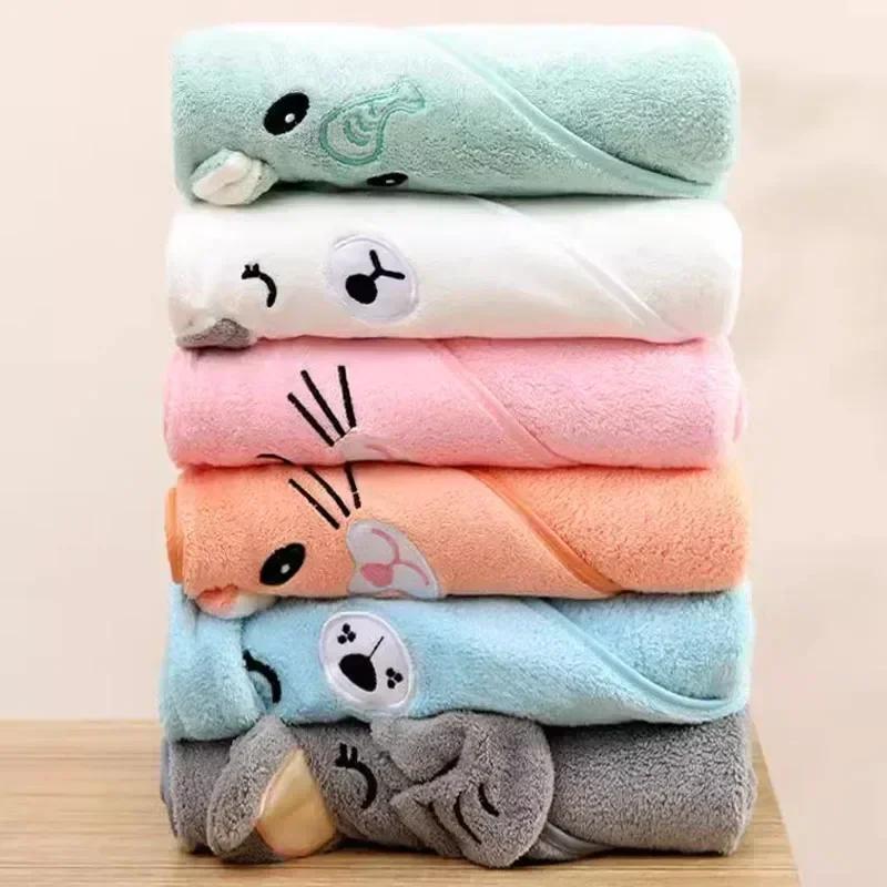 Hot Soft Bath Towel for Baby Absorbent Towel Newborn Swaddle Wrap Baby Blankets for Girls Boys Thick Hooded Bath Towel Cloak lj