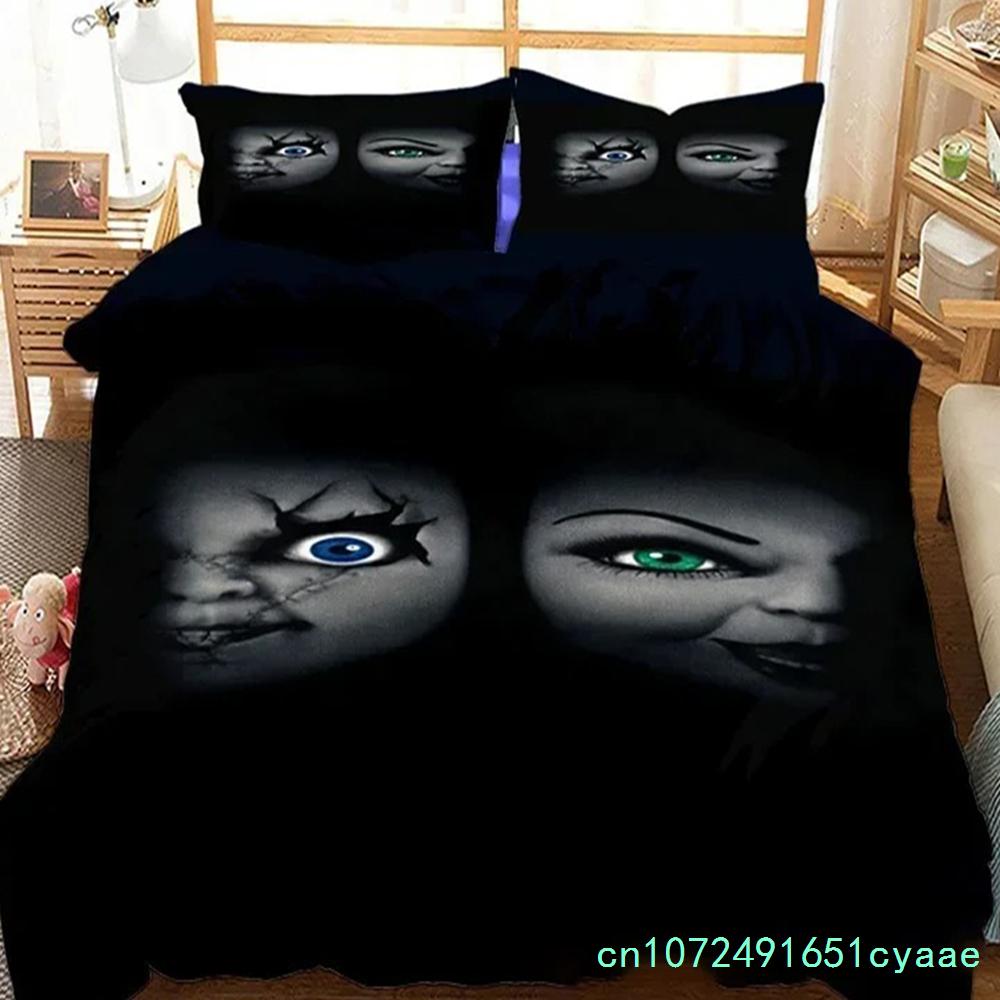 3D-Druck Horrorfilm Chucky Bettwäsche-Set Kissenbezug Bettbezug Doppel Einzel Voll Queen King Erwachsene Kinder Deckenbezug