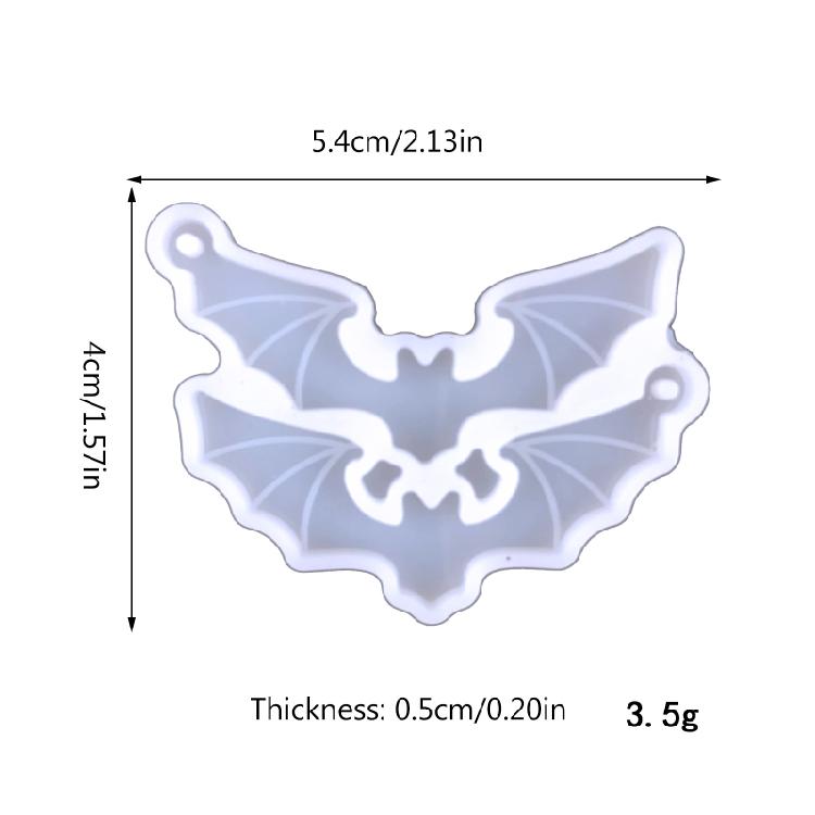 Halloween Bat Earrings Silicone Mold Resin Backpack Pendant Mold for DIY Crafts