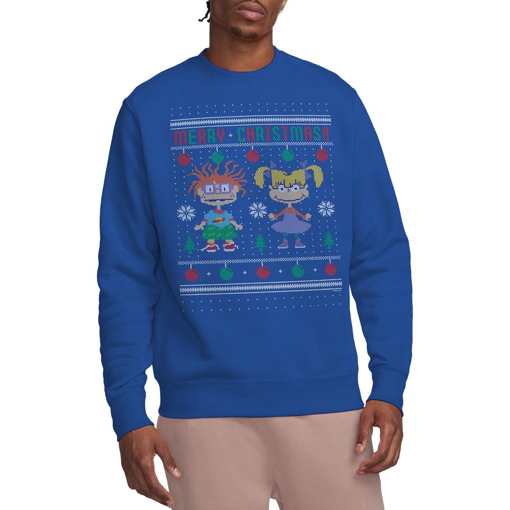 Rugrats Unisex Adult Merry Ugly Chucky & Angelica Christmas Jumper Sweatshirt