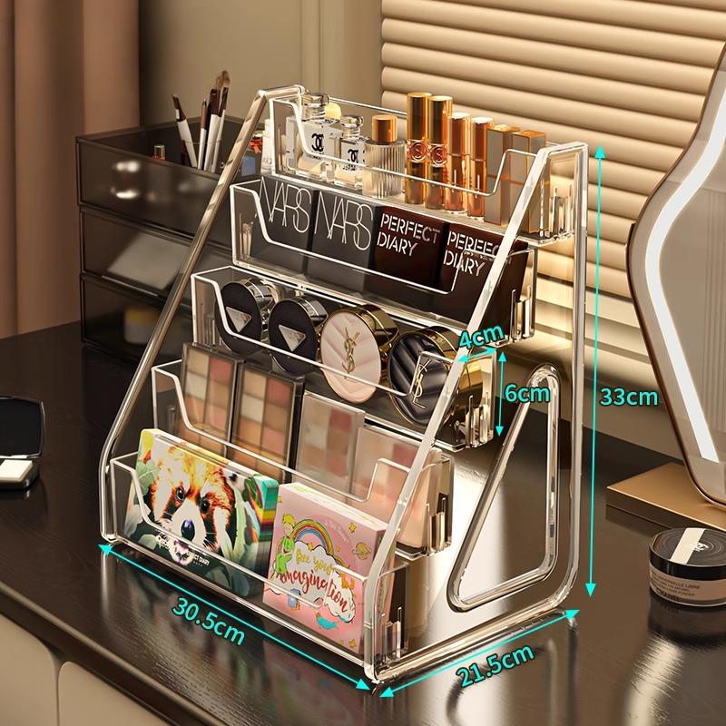 Stepped Acrylic Cosmetics Storage Boxes Organizer Makeup Layers Large Dressing Table Clear Lipstick Eyeshadow Tray Storage Rack