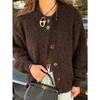 Lässiger Stil Knopf Wollhemd Damenpullover Damen 2025 Herbst Winter