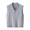 Chaleco de punto para mujer 2026 estilo universitario con ribete de ganchillo - Top sin mangas ligero para capas en azul niebla beige púrpura