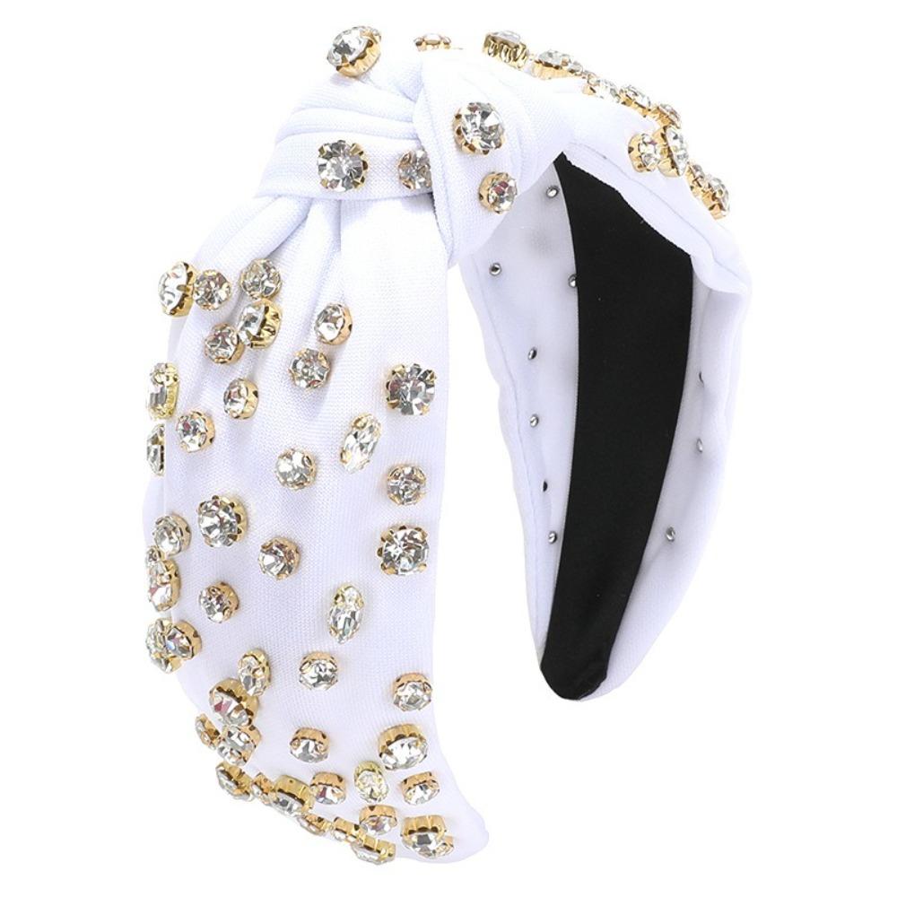 Full Diamond Knotted Headband Exaggerated Design Rhinestone Headband Women's Hair Accessories