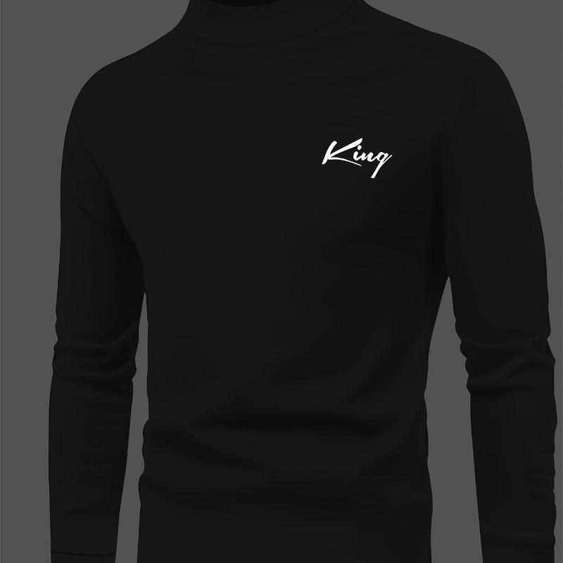 

Long Sleeve T-Shirt, Stretch Cotton-Linen Blend, Solid Jet Black, Slim Fit & Versatile for Work XXL