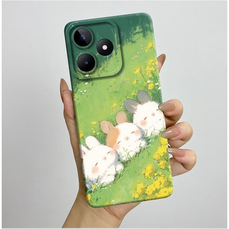 For Realme C51 C53 Case RMX3830 RMX3760 Shell Pretty Flower Full Back Cover for RealmeC51 C53 C61 C63 C 51 S Soft Silicone Funda