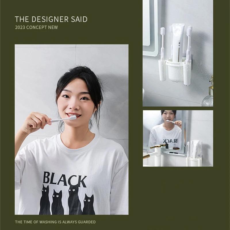 Family-Specific Electric Toothbrush Storage – High-Quality Design, Neat & Space-Saving, Durable Material for Health Protection