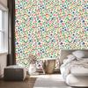 Wallpaper Small Flowers Green and White for Living Room and Bedroom 50x1000