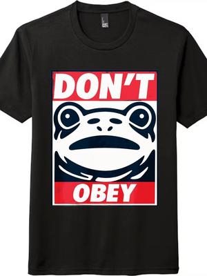 Gehorche nicht Frosch Grafik T-Shirt Edgy Rebellion, Unisex Lässig Trendig Patriotisches T-Shirt