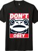 Don’t Obey Frog Graphic Tee Edgy Rebellion,Unisex Casual Trendy PatrioticT-shirt