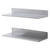 8.6" X 24" Stainless Steel Shelf, Wall Mounted Floating Shelving with Backsplash, 44 Lbs Load Capacity Commercial Shelves, Heavy Duty Storage Rack for