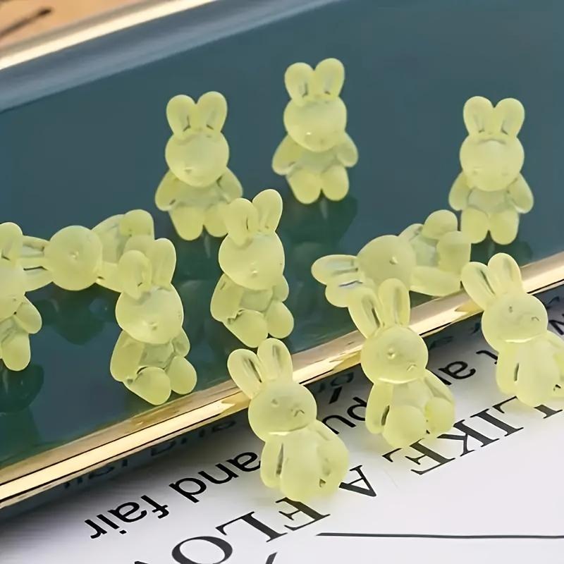 30pcs Frosted Bunny Beads Set, Assorted Colors Straight Hole Rabbit Beads For DIY Jewelry Making Bracelet, Necklace, Keychain, Bag Charm Accessories