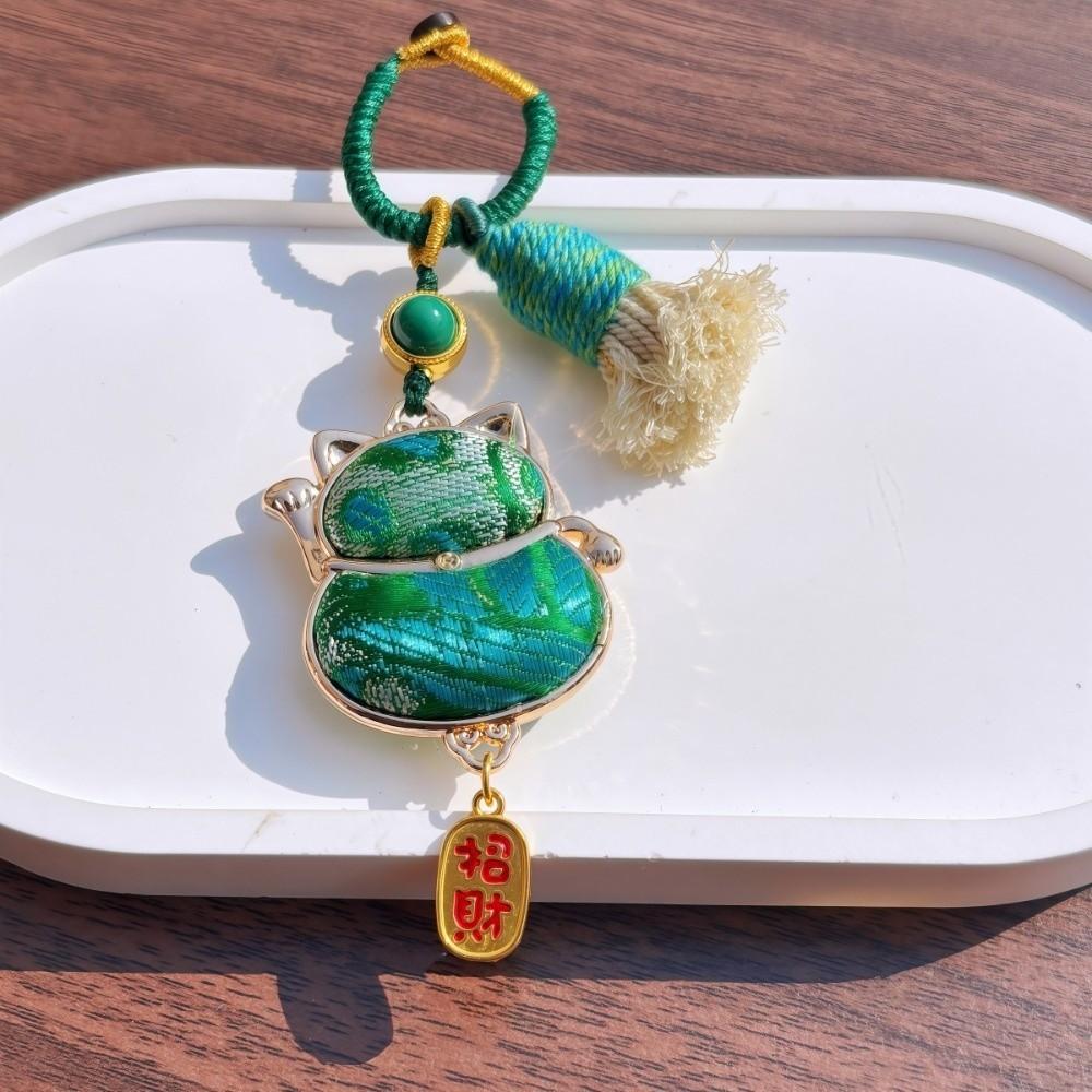 Horse Chinese Traditional Key Chain Luxury Embroidered Cat Key Ring Brocade Gourd Pendant Daily