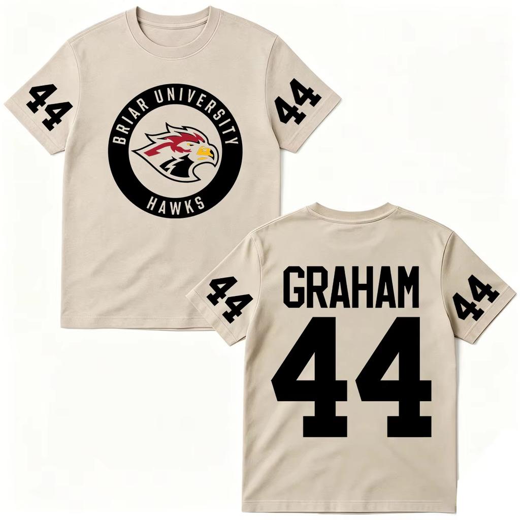 2026 Sommer Mode Trendiges T-Shirt Herren Damen Vintage Oberteil Off Campus TV-Serien T-Shirts Graham 44 Briar University Herren Damen Kleidung Mode T-Shirt