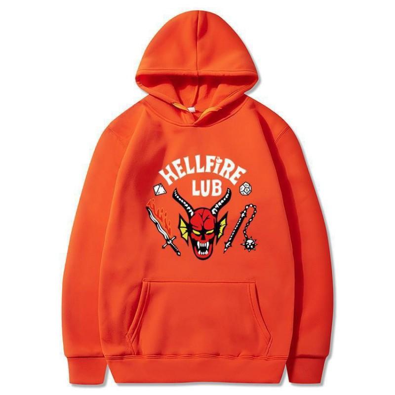 Mens Hooded Sweatshirt Loose Fit Trendy Print Casual Sportswear