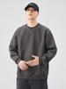 Herren Amerikanisches Retro Plüsch Nähte Rundhals Sweatshirt – Einfarbige, Vielseitige, Lockere Passform Freizeit Oberteil